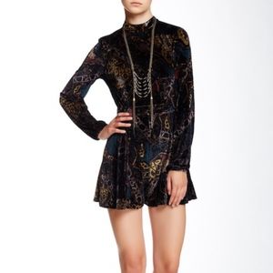 Free People Printed Velvet Romper
